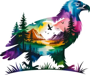 DTF Transfer – DA Eagle Water Color Multi Sizes