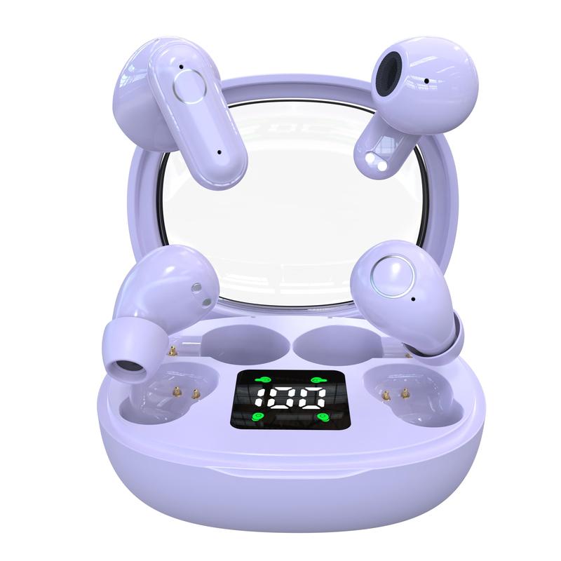 Wireless Bluetooth Headphones Tiny Size Invisible Earbuds Waterproof Headsets With Mic Sleep and Sports Earphones Set 2 Pairs Mini Short Handle Design for Work Sport Sleeping comfortable