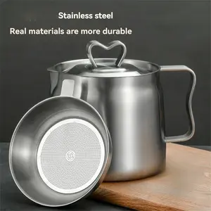 304 Stainless Steel Oil Filter Jug, Strainer Lid, Kitchen Cooking Oil Filtration, Restaurant Use, Commercial Kitchen Supplies, Durable Food Grade