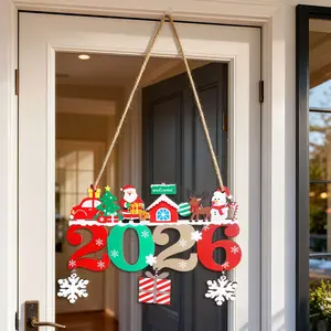 1pcs Christmas Cartoon Ornament, Snowflake Deer Wooden Craft Hanging Decoration, Window Door Decor, Tree Setup New Year Party Gift