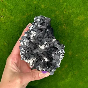 Black Tourmaline combined with Hyalite, from Erongo, Namibia