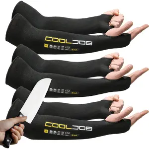 3 Pairs 14/18in A4 Cut Resistant Sleeves with Thumb Hole, UV Sun Protection Arm Sleeves for Thin  Farmer Gardener
