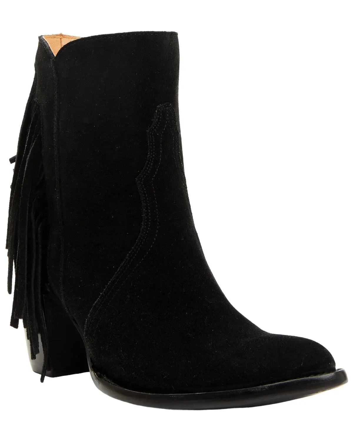 Lucchese Women's Women'S Maypop Fringe Side Zip-Up Booties Round Toe - M6084