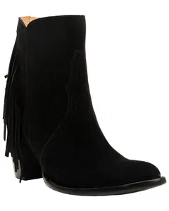 Lucchese Women's Maypop Fringe Side Zip-Up Booties Round Toe - M6084