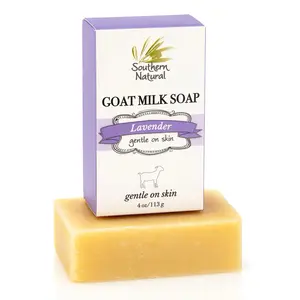 Southern Natural Lavender Goat Milk Soap 4 oz (113 g) Bar – Gentle on Skin Daily Body Care Blend with Coconut, Olive Oil, and Plant Extracts – Moisturizing, Soothing Floral & Herbal Cleanser – Natural Remedies and Beauty Must Haves for Soft, Healthy Skin