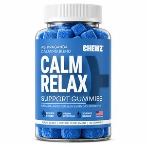 CHEWZ Calm Relax Support Gummies with Ashwagandha — Plant-Based Daily Support for Busy Moments, Vegan, Made in USA, 30 Count
