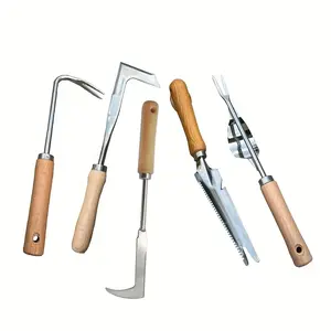 5 Piece Weeding Tool Set for Gardening, Durable Handheld Root Puller and Rake, Ideal for DIY and Garden Use