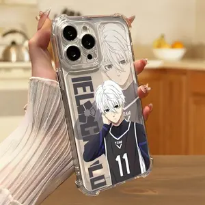 Blue Lock Soccer Anime Phone Case for iPhone 17 Air 16 15 14 13 12 11 Pro Max Plus | Shockproof Transparent Soft Back Cover