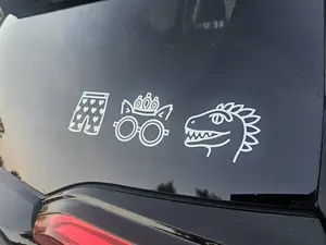 Car decal Carl's Heart Boxers, Princess Donut,  Samantha Stickers, Hand-designed.
