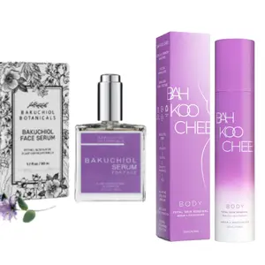 Bakuchiol Facial Serum + Body Serum Bundle for Natural Dewy Glow, Real-Time Skincare, Reverse Signs of Aging Skin with No Silicone No Wax Fillers No Oils, Rich in Antioxidants, Anti-Inflammatories for Fresh Glowing Face & Skin