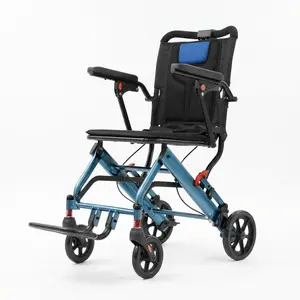 Lightweight Aviation Aluminum Wheelchair – Wide Frame, Shock Absorbing 10" PVC Rear Wheels, Comfortable 16" Seat, Two-Stage Brake, Durable Mobility Aid for Daily Support