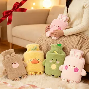 PVC Inner Insulated Heating Bag, Cute Plush Animal Design, Detachable Feet, Portable Reusable Hot Water Bottle