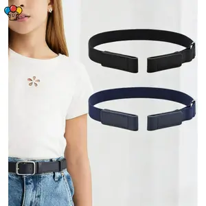 HER-Kids Elastic No Buckle Belt for Girls Toddler Casual Pants Jeans Adjustable Comfortable Soft Elastic Belt for Daily Wear School Outfit