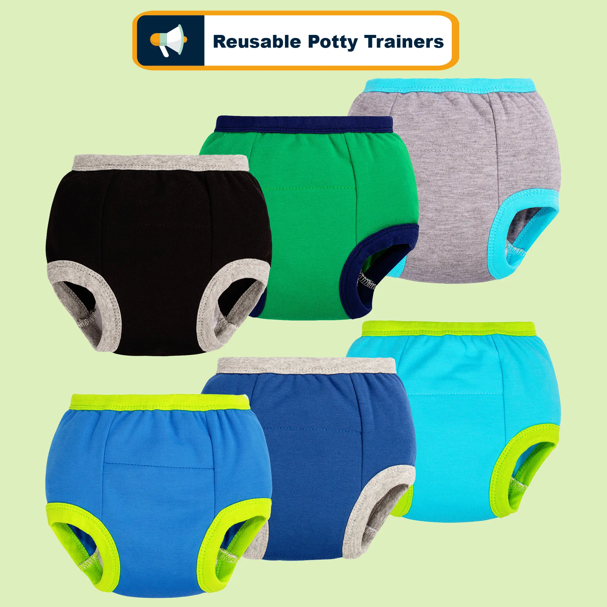 Diaper Training Pants, 6-Pack 100% Pure Cotton Underwear for Toddler Boys & Girls, Potty Aware Pull-Ons with Playful Prints, Kid-Friendly, All Seasons, 4T, Real‑Undie Look