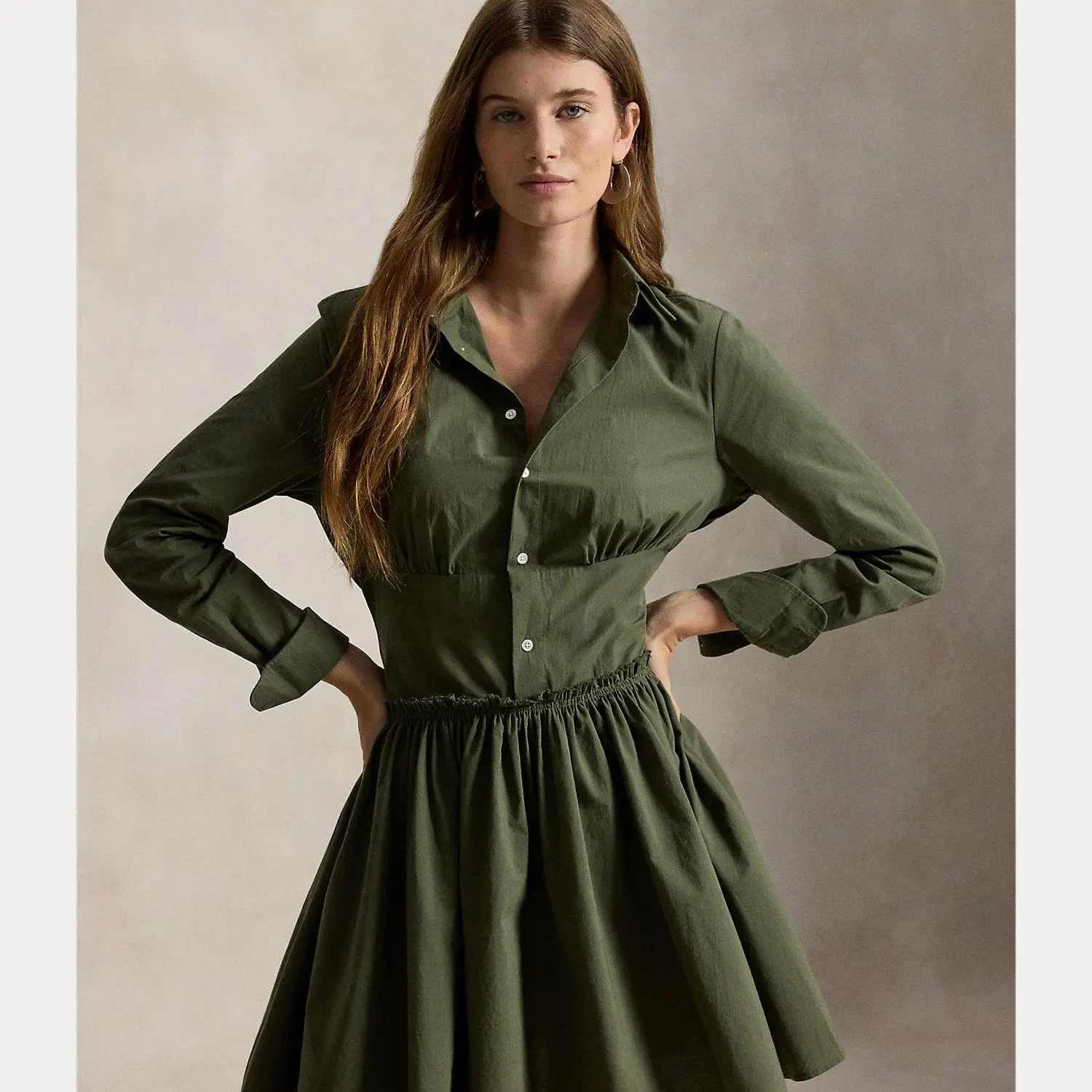 Polo Ralph Lauren - Paneled Cotton Canvas Mini Shirtdress