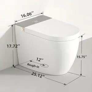 Bellemave  Modern integrated Smart toilet, Auto Open/Close lid, temperature heating seat, instant warm water cleaning, can automatically flush, remote control flush, foot sensing flush
