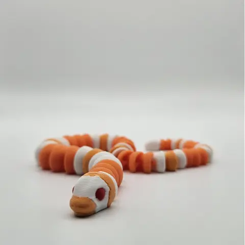 3D Printed Articulating Albino Milk Snake - Great Gift and Desk Figure