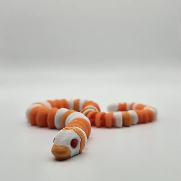 3D Printed Articulating Albino Milk Snake - Great Gift and Desk Figure