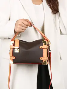 Women's Fashionable Crossbody Bag, Classic Vintage Style Box Shape Handbag, Versatile Daily Use Accessory for Ladies, Versatile Crossbody Bags