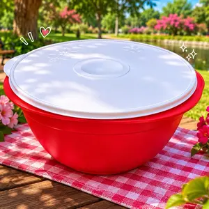 Maxi Jumbo Mega Mixing Salad bowl blue with Seal - 42 cups