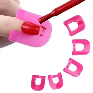 U-Shape Nail Polish Protectors & Stencils - Set of 26 Reusable Finger Covers for DIY Durable Gel