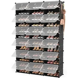 Portable Shoe Rack Organizer, 72 Pairs Covered Shoe Rack Shoe Organizer for Closet Entryway 12-Tier Shoe Storage Cabinet Space Saver Closed Shoe Organizer Cabinet with Doors