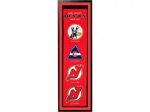 Encore Select 109-67 New Jersey Devils Logo History Felt Banner - 14 x 37 in.