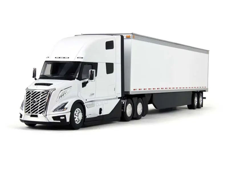 Volvo VNL 860 High-Roof Sleeper & 53' Trailer w/ Skirts - White Diecast 1:50 Scale Model - First Gear 50-3501