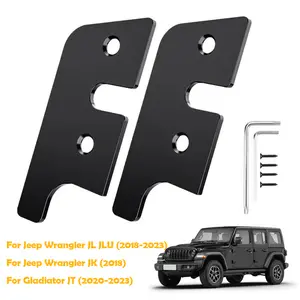 Sun Visor Repair Kit Fits for Jeep Wrangler JL Gladiator JT 1 Pair Aluminum Black Sun Visor Clip Car Sun Visor Fixer Truck Visor Clip Fix Kit Visor Clips for cars