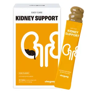 [Chogong Official] Cat Kidney Support – Lickable Low Phosphorus Formula with Cranberry, Omega-3 & Vitamin B for Kidney & Hydration Support – Senior Cat Vitality Support, Cod Flavor, 30 Tubes