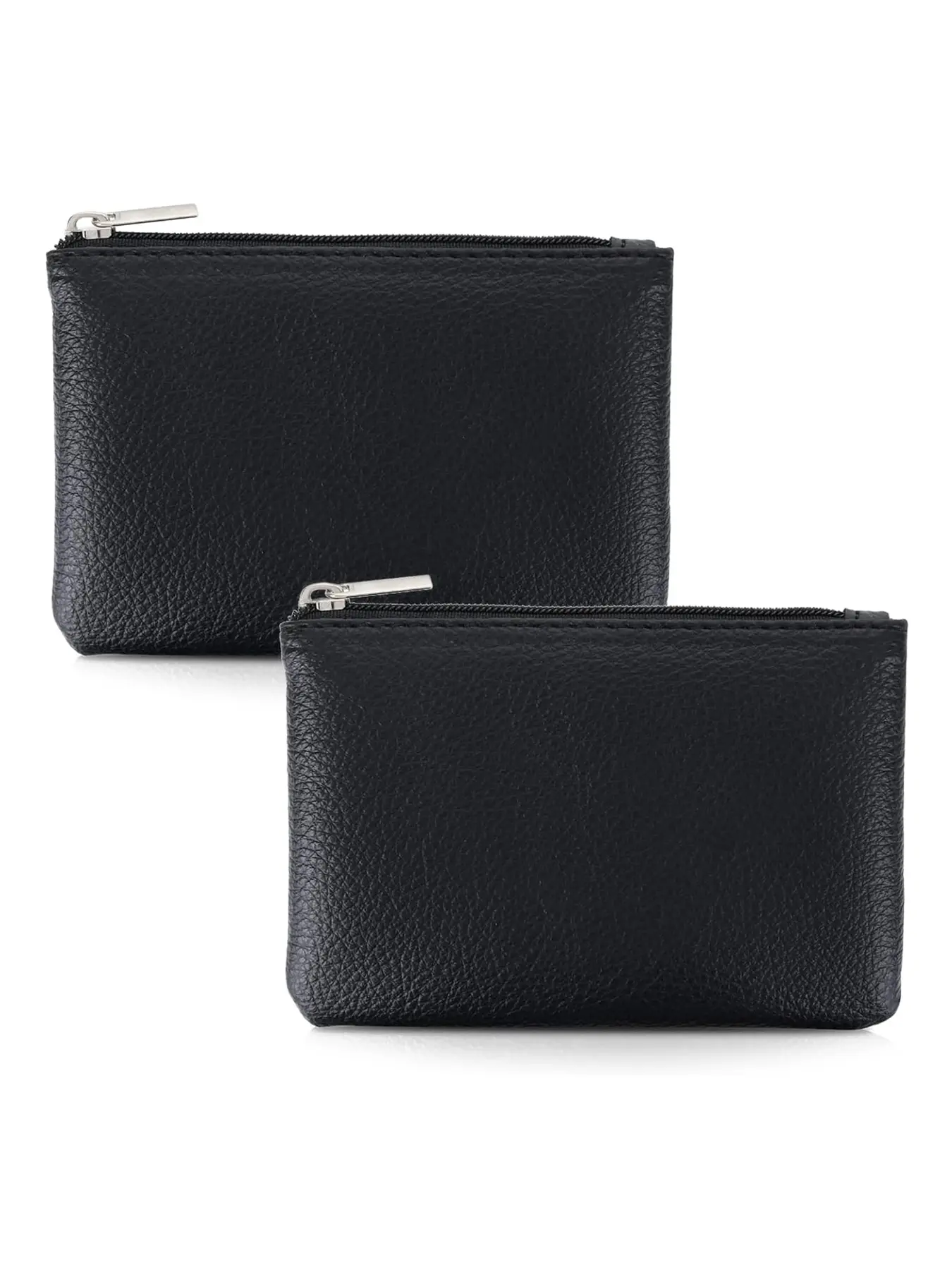 2 Pack Leather Zipper Coin Purse,Portable Change Wallet,Zipper Wallet Design,Coin Pouch with Zipper for Men Women,Small Pouch Change Purse Coin Bag,Mini Coin Pocket Pouch Change Holder for Men Women,Money Pouch