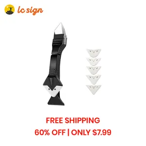 Free Shipping Clearance 3-in-1 Silicone Caulking Tool Kit, LC SIGN Easy Grout Cleaning for Bathroom & Kitchen, Sealant Repair Stainless Steel Scraper & Remover