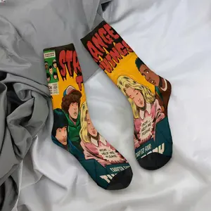 Stranger Things character poster illustration mid-calf socks casual, soft, comfortable, a must-have for autumn and winter
