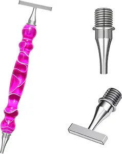 LEIYULY 3PCS Diamond Art Pen, with 1, 6 Beads Stainless Steel Nibs, Ergonomic Diamond Art Pen, 5D Diamond Painting Pens Tools, for Both Beginners and Experienced Diamond Artists