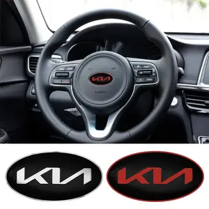 1PCS 3D Car Steering Wheel Center Emblem Logo Decoration Ring Trim Cover Sticker For Kia K2 K3 K5 Rio Soul Sportage Car Interior Stickers Decoration Accessories