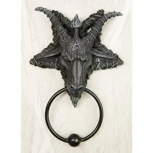 Goat of Mendes Samael Lilith Baphomet Inverted Pentagram Door Knocker