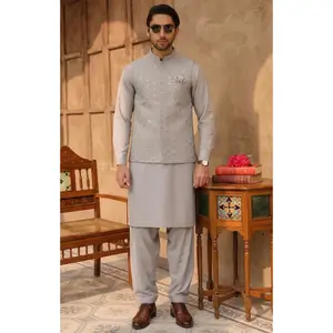 Mens Kurta Shalwar & Vest Combo ETKSW0010