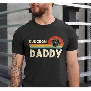 Dungeon Daddy Shirt, Funny Gamer Dad Gift, Dungeon Master Shirt, Retro D&D Shirt, 20 Sided Dice, Critical Roll Shirt, Dunge0ns and Drag0ns T-shirt, Gift for DM Game Master