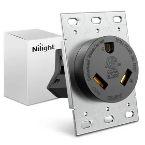 Nilight 30AMP RV Power Outlet 125V NEMA TT-30R Heavy Duty Receptacle Straight Blade ETL Listed Flush Mounting Replacement Panel for Camper Trailer Motorhome Van
