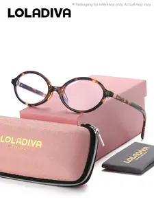 1 Pair LolaDiva Unisex Full Frame Oval Frame Plano Glasses Dark hues Vibe