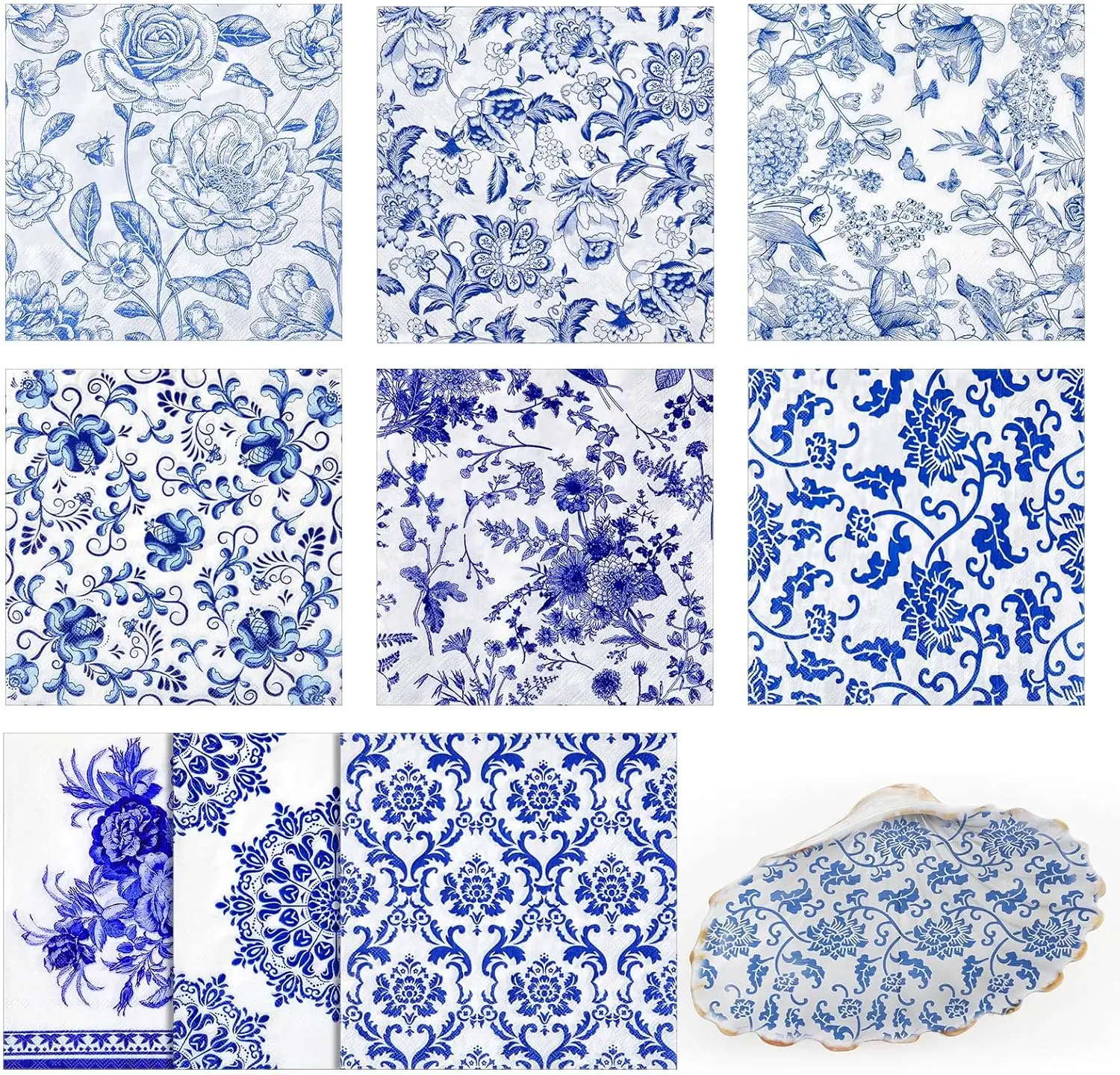 Decoupage Napkins 36 Pack 9 Styles Assorted Floral Decorative Decoupage Napkins Cocktail Paper