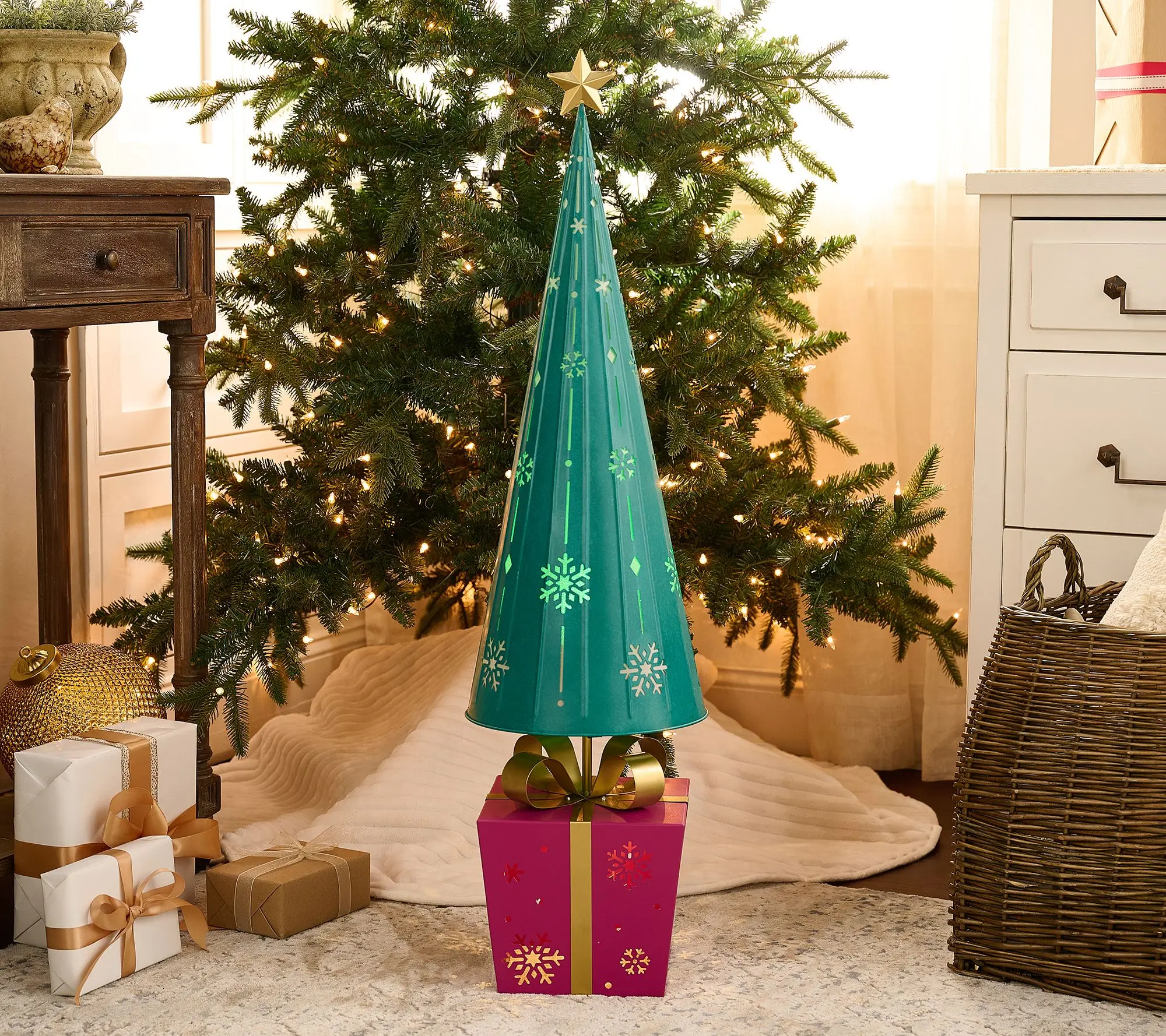 Kringle Express 38" Oversize Lit Decorative Tree with Presents