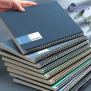 3 A5 Notebooks 120 Sheets, Fashion Design High-Quality Loose-Leaf Diary, Ideal for Students and Daily Office Use, Spiral Notebook Journal