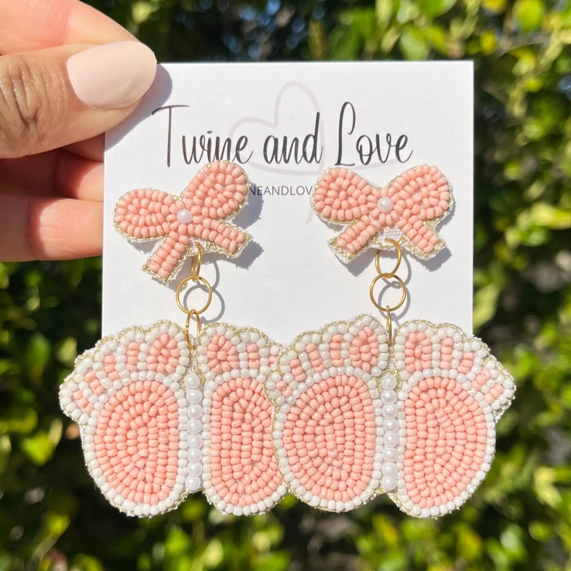 Beaded Baby Feet Earrings