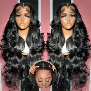 Human Hair 7x5 Glueless Wig Ready To Wear Preplucked Body Wave Wigs Pre Cut 13x4 Lace Front Human Hair Wigs 180% Density Human Hair Wigs For Women Bling Hair