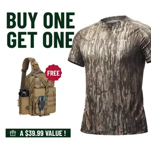 【Buy one Get One】Tidewe Odor Control FreshCore Moisture-Wicking Hunting Shirt for Men |Base Layer Performance Shirt | Tropical Shortsleeve Streetwear