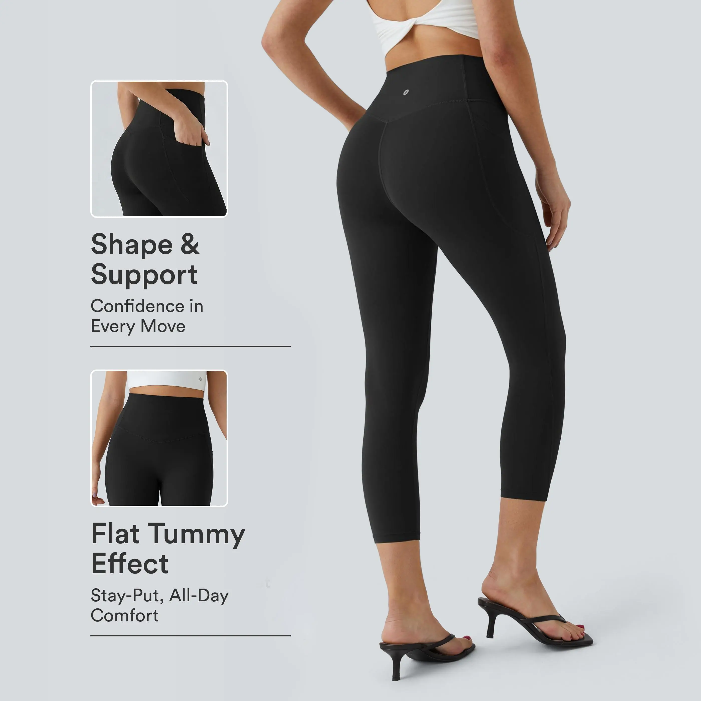 【Creator’s Pick】Halara UltraSculpt High Waisted Tummy Control Pocket Shaping Training Capri Leggings 【Creator’s Pick】Halara UltraSculpt High Waisted Tummy Control Pocket Shaping Training Capri Leggings