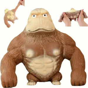 1/2pcs Funny Gorilla Rubber Toy - Muscular, Expressive Gorilla with Playful Turtle on Shoulder, Perfect for Classroom Prizes, Birthday, Halloween, Christmas, Thanksgiving Gifts, Classroom Prize | Playful Design | Durable Toy, Gorilla Toys P