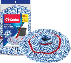 O-Cedar Genuine MicroTwist MAX Twist Mop Head Replacement | Machine Washable | Reusable | Microfiber Refill | Removes 99% of Bacteria