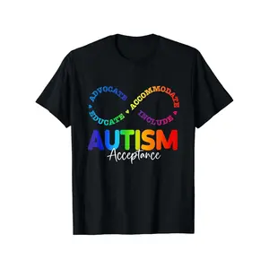 Autism Awareness Shirt Featuring Infinity Symbol and Acceptance Design for Advocacy Communication and Inclusion Comfortable Cotton Unisex Tee for Holidays